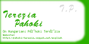 terezia pahoki business card